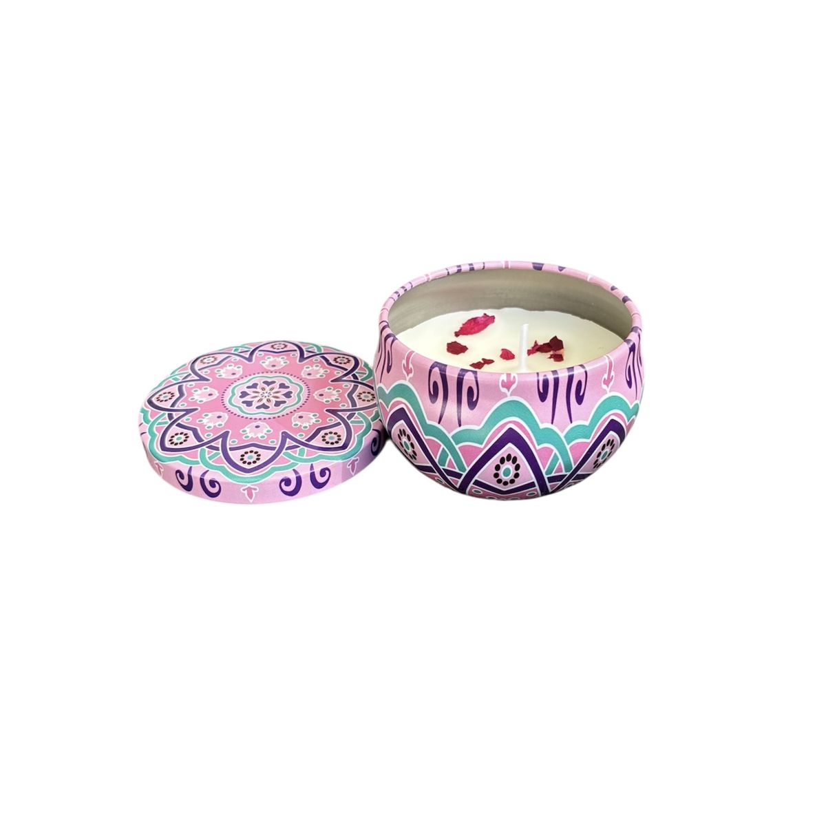 GENERICO - Vela Aromatica Diseño Mandala Aroma Rosa