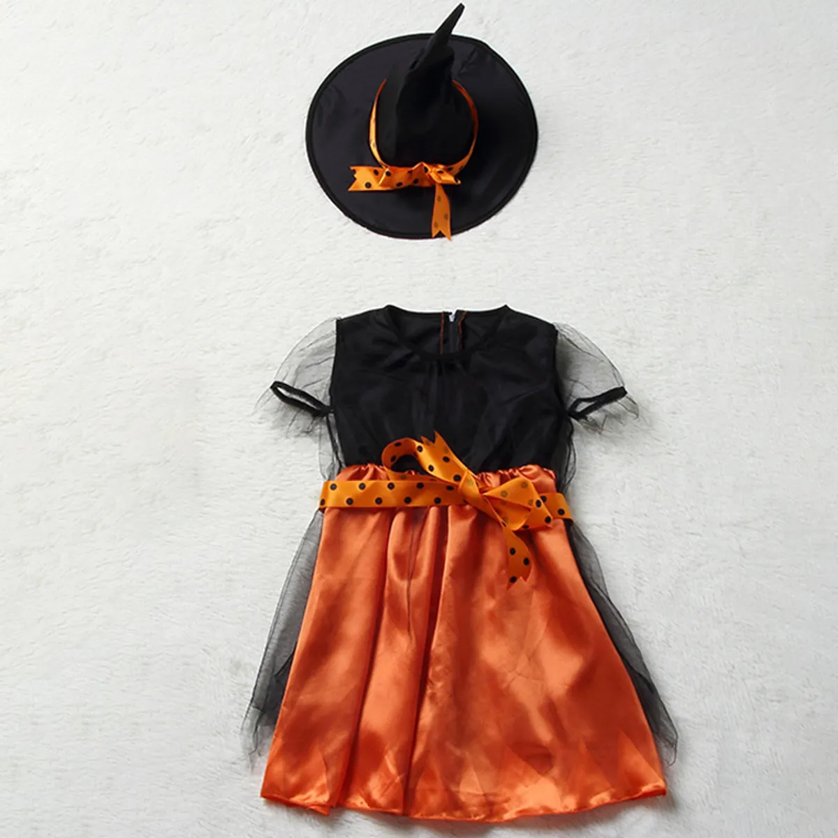 EDWINAYY - Disfraz Bruja Brujita con Sombrero Talla 3 a 4 años-amarillo-130