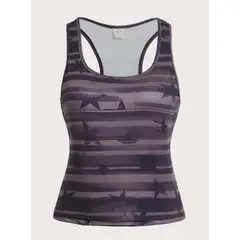 KIRAMA CLOTHING STORE - Tank top multicolor crop con estrellas y rayas