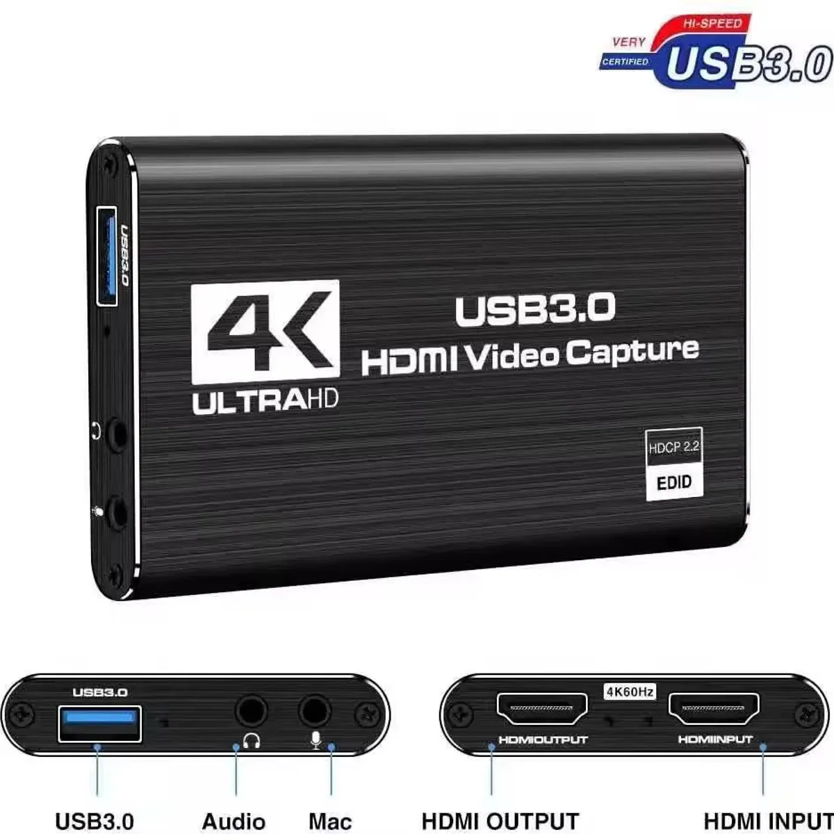 U BUY - Capturadora De Video Usb 3.0 4k Uhd Con Audio Y Micrófono