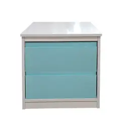 DECORACION CREATIVA - Velador Infantil 2 Cajones Celestes - Linea Minimal