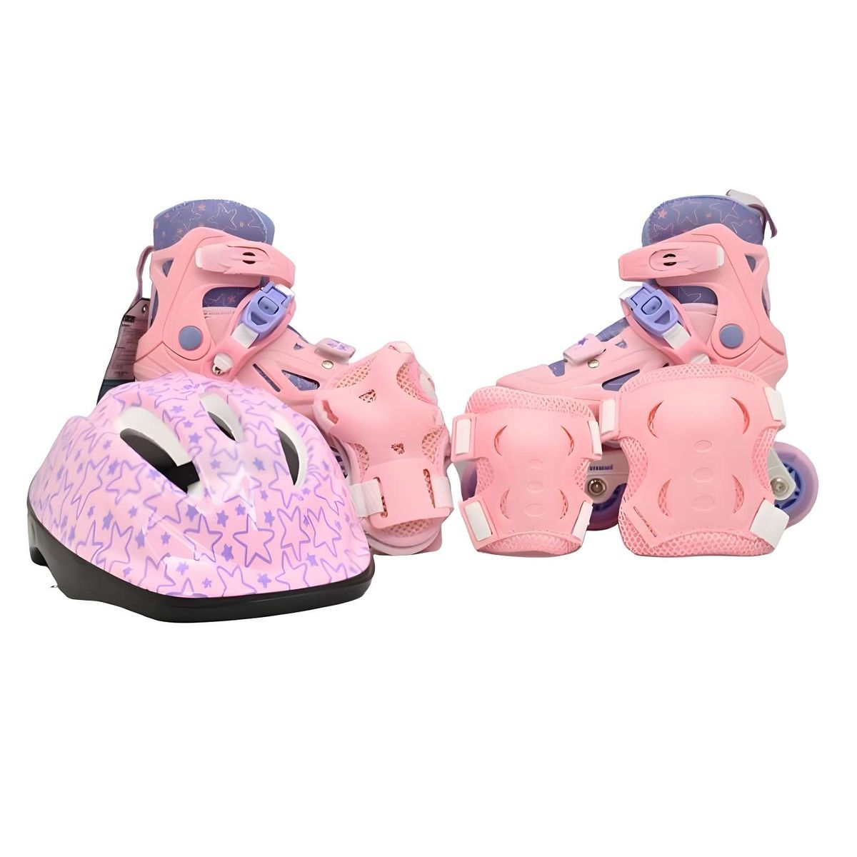 GENERICO - PATINES LINEAL RUEDAS ILUMINADAS CON SET DE SEGURIDAD S 31-34