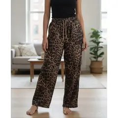 BLUE MOUNTAIN - Pantalón Mujer Palazzo Elasticado Verano