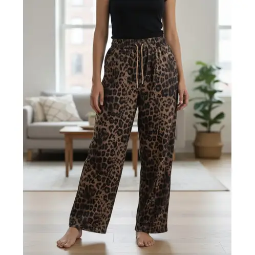 BLUE MOUNTAIN - Pantalón Mujer Palazzo Elasticado Verano