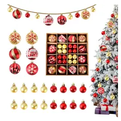 KINDA NICE - 44 Adornos Navideños Rojos Dorados Para El Árbol De Navidad