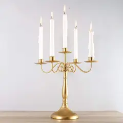 TATEE - Candelabro Cinco cabezas 24×24×30cm amarillo