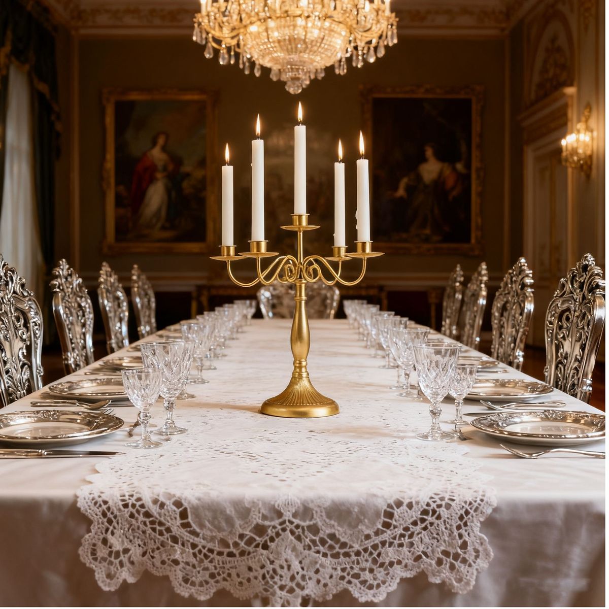 TATEE - Candelabro Cinco cabezas 24×24×30cm amarillo