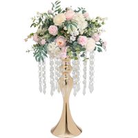Soporte de flores de metal Decoraciones de boda 35 cm Con 24 cortinas de cuentas