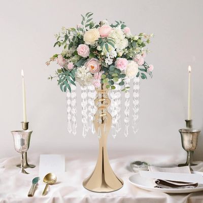 Imagen 2 del producto Soporte de flores de metal Decoraciones de boda 35 cm Con 24 cortinas de cuentas