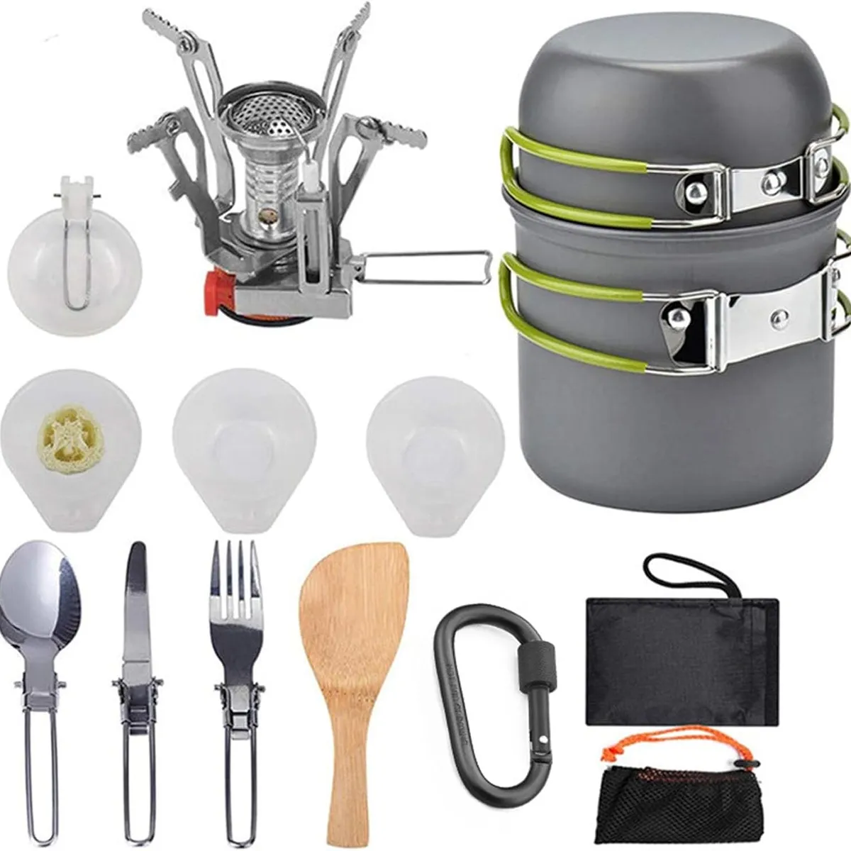 BLUEDREAMER - Juego de Cocina para Acampar Juego de Utensilios de Cocina