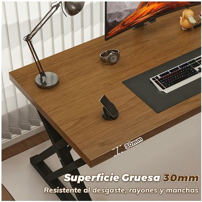 Imagen 2 del producto Escritorio Oficina 140cm Estructura Metálica Grueso 30mm Metal Madera