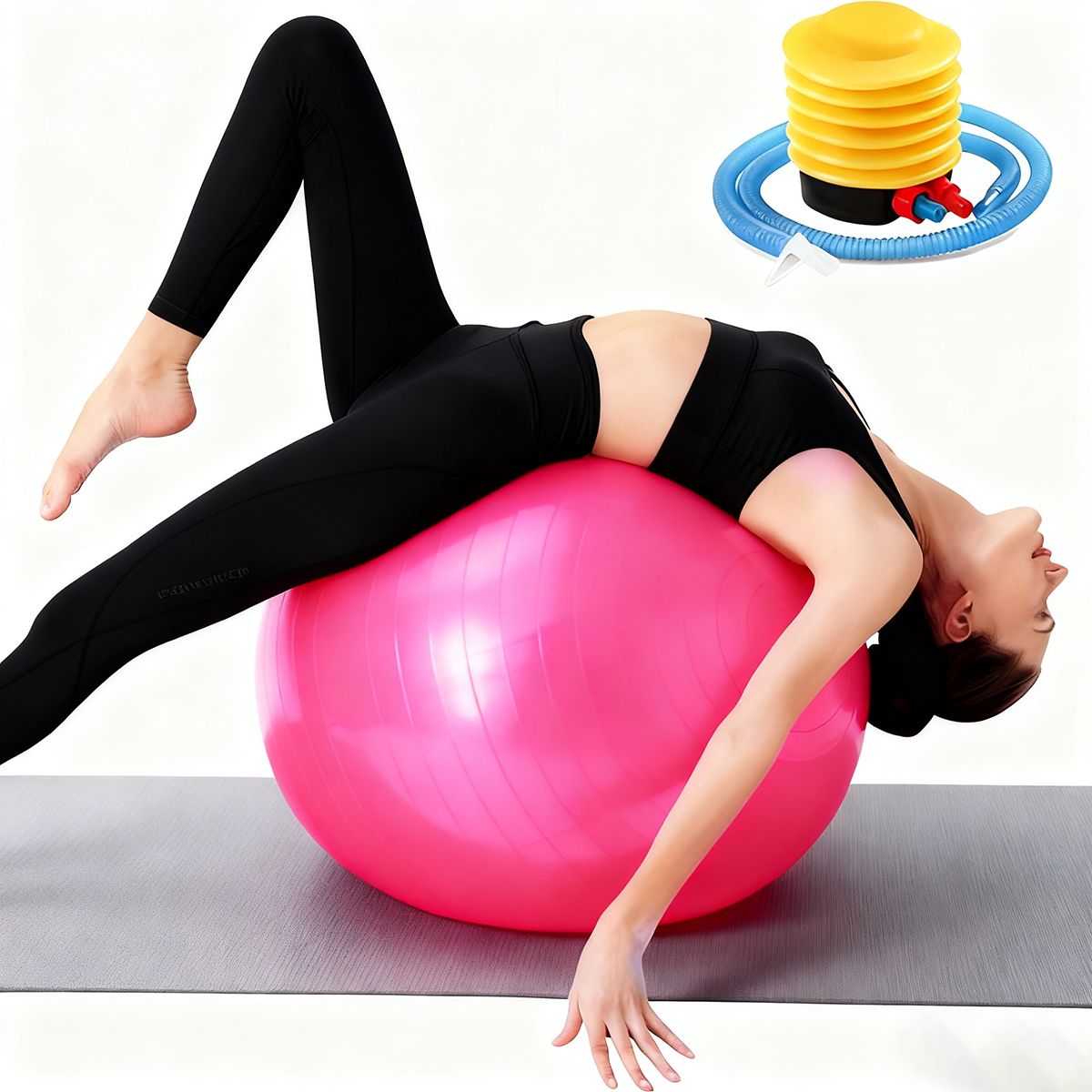 GENERICO - Rosa Pelota De Pilates Yoga Ejercicio 65cm Resistente Duradero