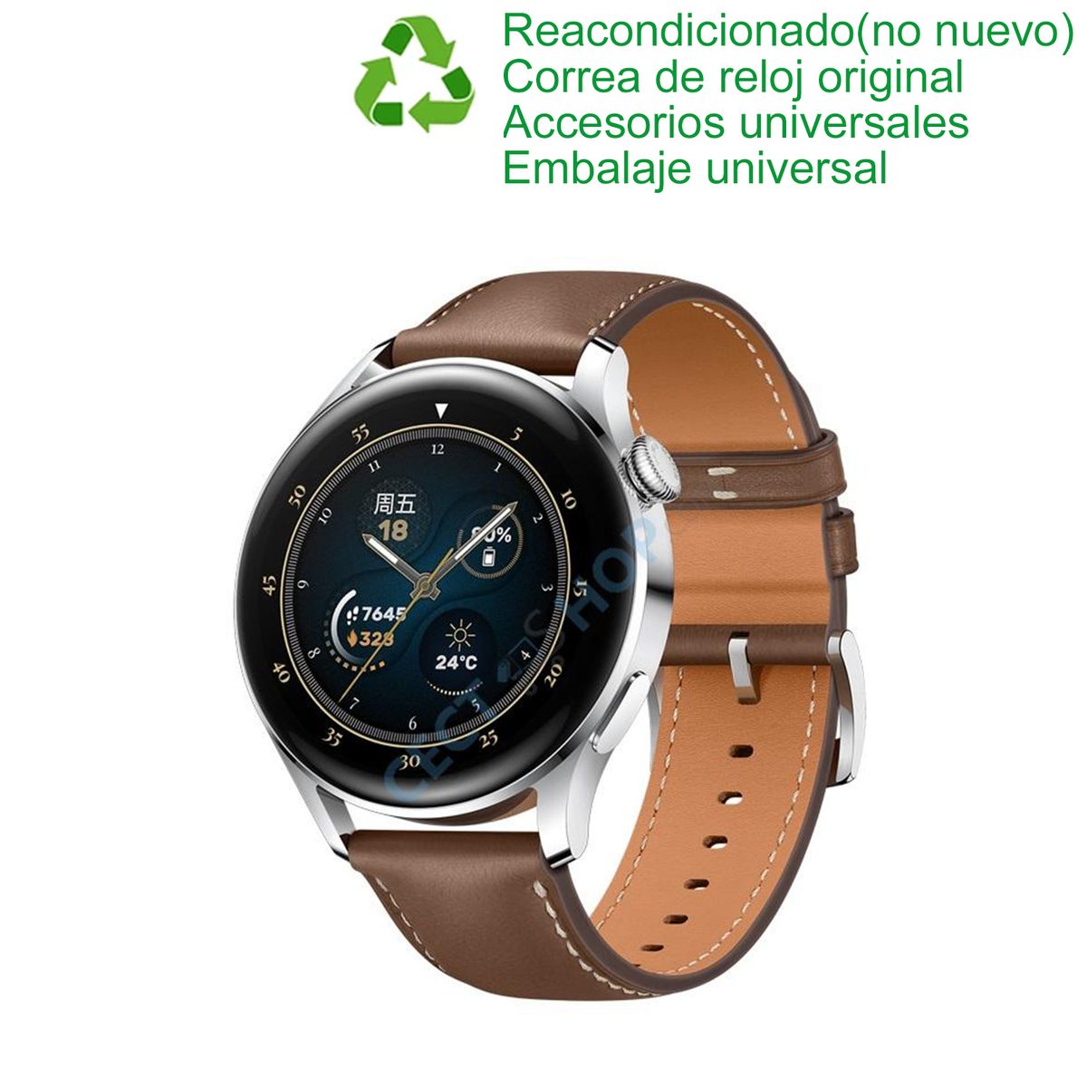HUAWEI - Huawei Watch 3 Classic Edition 2021 46mm LTE-Plata-Reacondicionado SemiNuevo