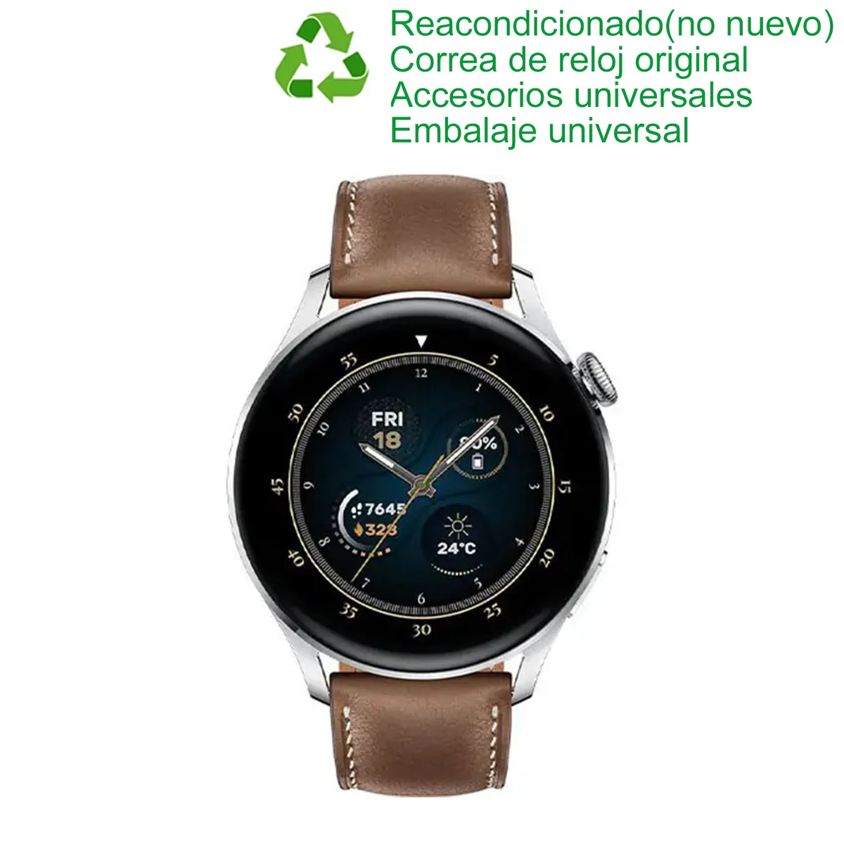 HUAWEI - Huawei Watch 3 Classic Edition 2021 46mm LTE-Plata-Reacondicionado SemiNuevo