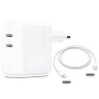 Dual Usb-C Power Adaptador Cargador iPhone 35W + Cable C - C 1mt iPhone 15 16 17pro max ipad