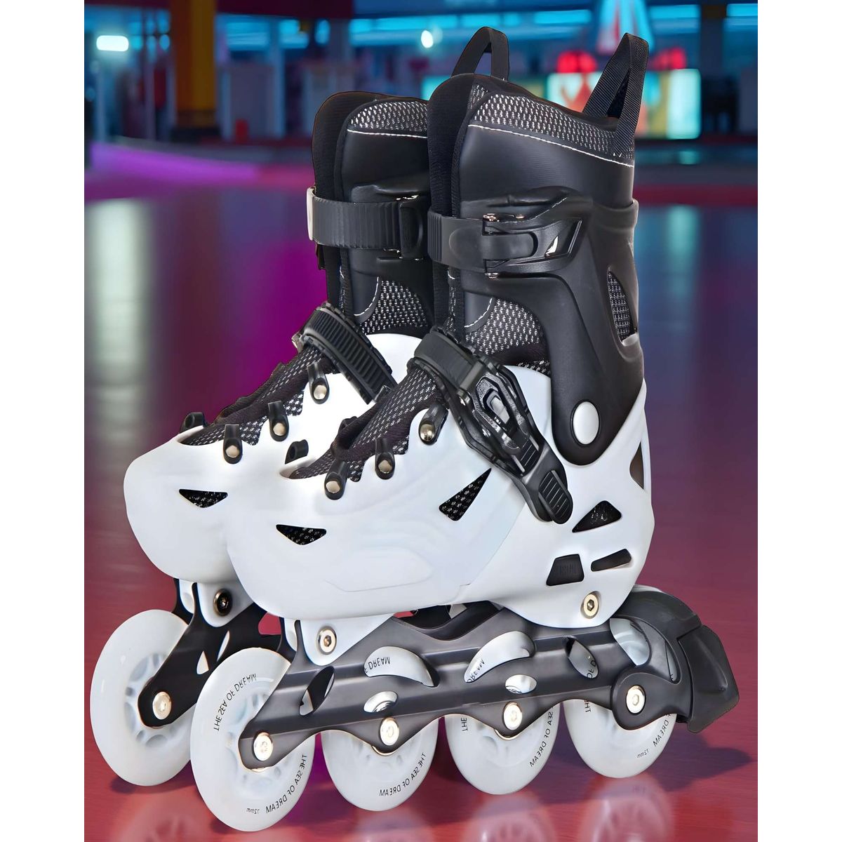 GENERICO - PATIN LINEAL CON LUCES Y KIT TALLA S 31-34 BLANCO