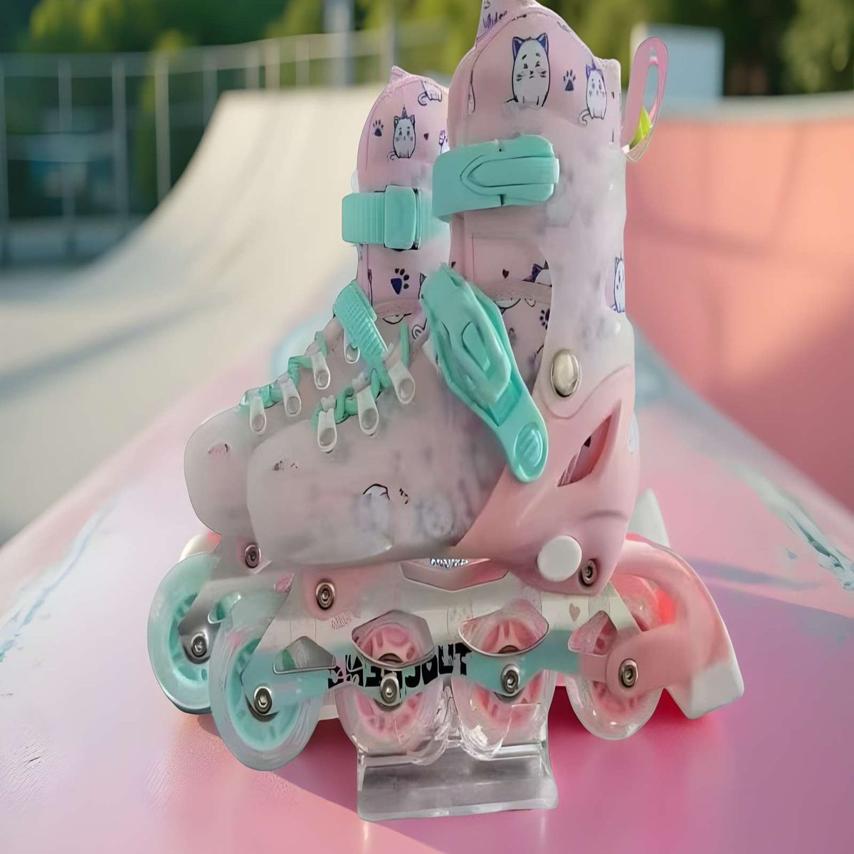 GENERICO - PATIN LINEAL CON LUCES Y KIT TALLA S 31-34 ROSA