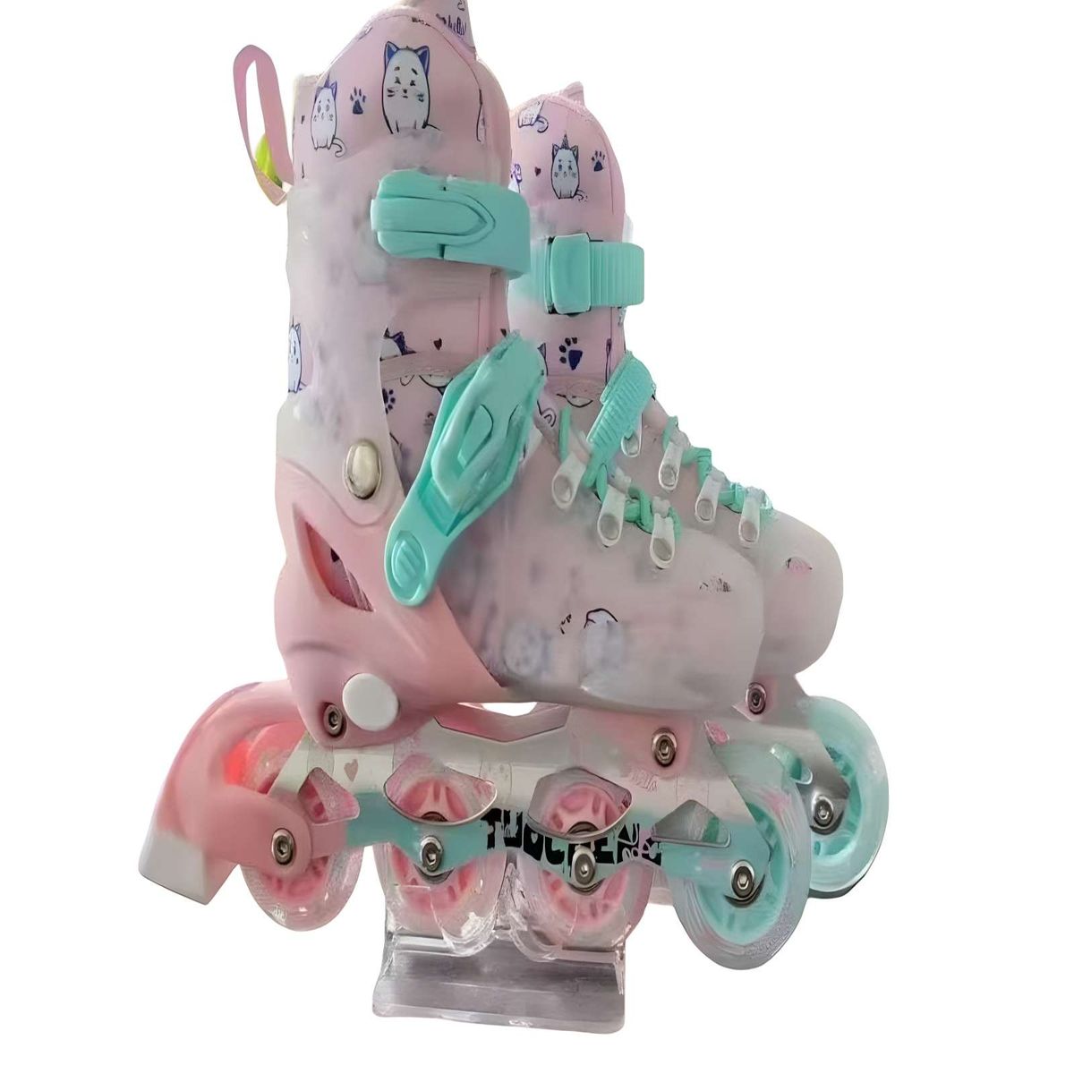 GENERICO - PATIN LINEAL CON LUCES Y KIT TALLA S 31-34 ROSA