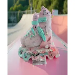 GENERICO - PATIN LINEAL CON LUCES Y KIT TALLA M 35-38 ROSA