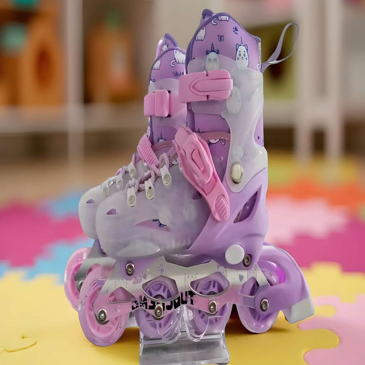 GENERICO - PATIN LINEAL CON LUCES Y KIT TALLA S 31-34 LILA