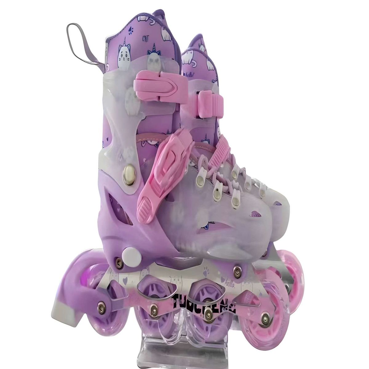 GENERICO - PATIN LINEAL CON LUCES Y KIT TALLA S 31-34 LILA