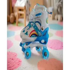 GENERICO - PATIN 4 RUEDAS CON LUCES Y KIT TALLA M 35-38 MUILTICOLOR