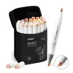 OHUHU - 24 Marcadores Piel Honolulu S Pincel & Biselada Suave