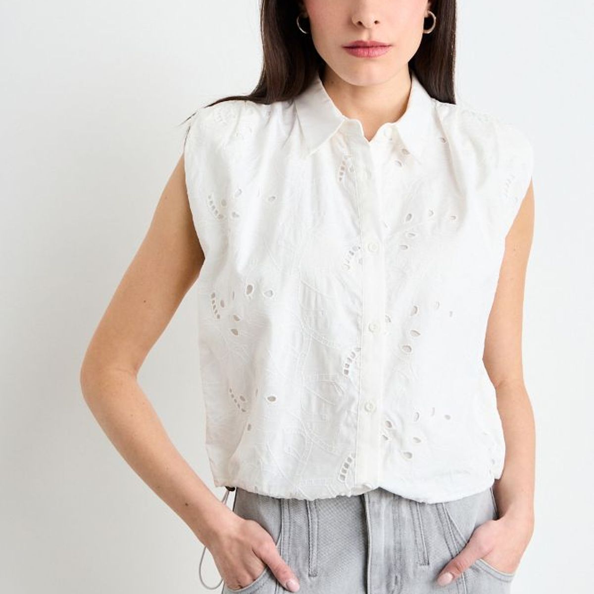 IO - Blusa Lisa Mujer Crudo Io