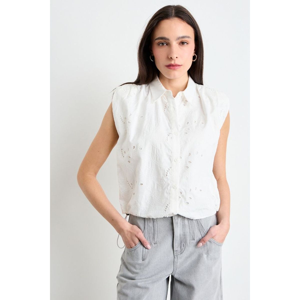 IO - Blusa Lisa Mujer Crudo Io