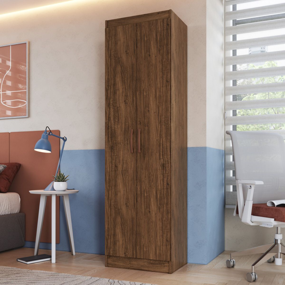 EXIT - Clóset de 2 Puertas 4 Repisas 50x183x36 cm Marrón - Ibiza