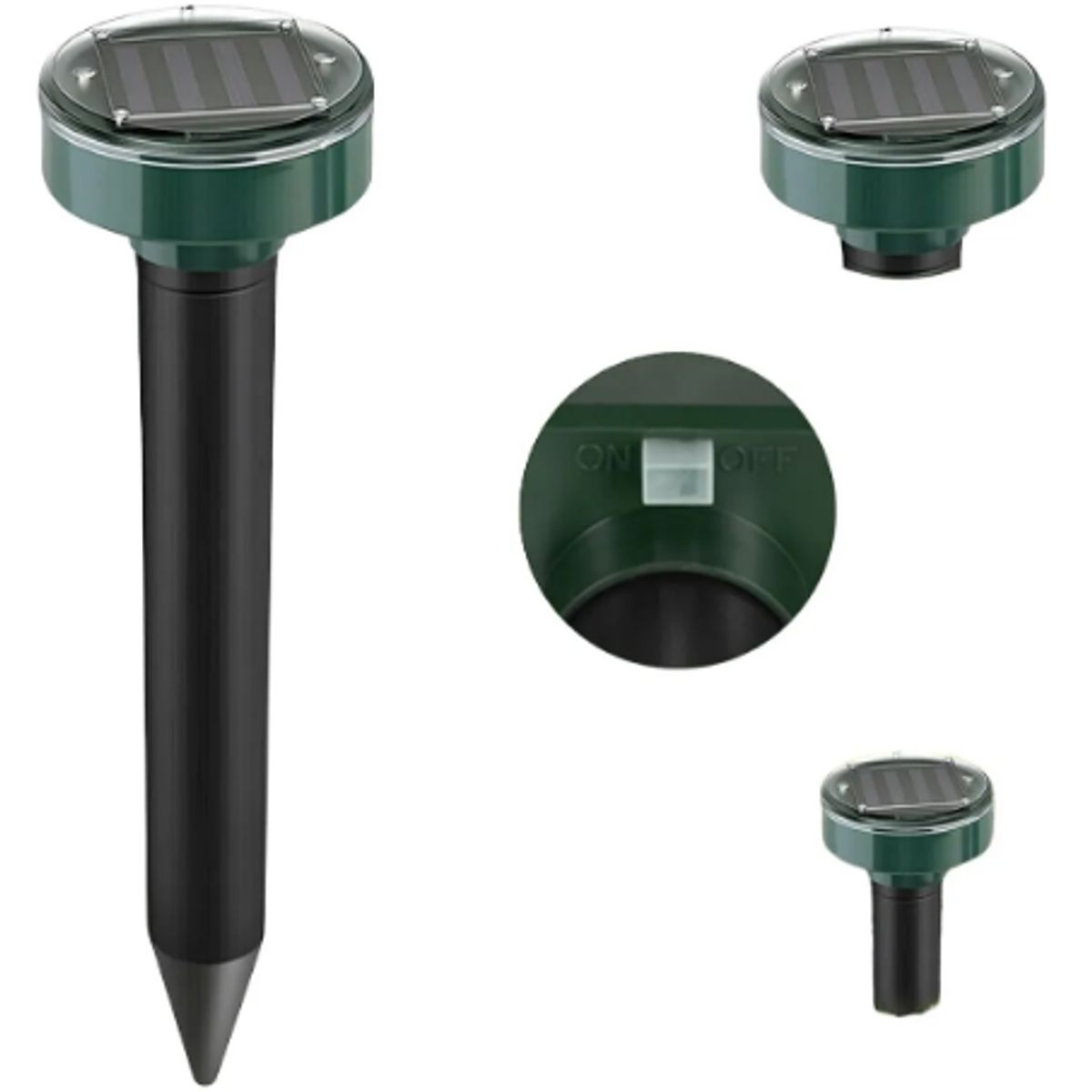 GENERICO - Pack De 4 Estacas Repelente Solar Sónico Para Roedores