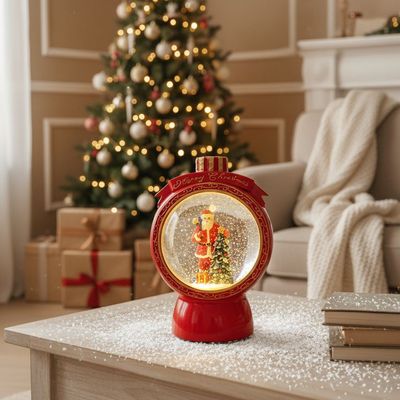 Imagen 2 del producto Farol Navideño Decorativo Musical Con Luces y Copos De Nieve