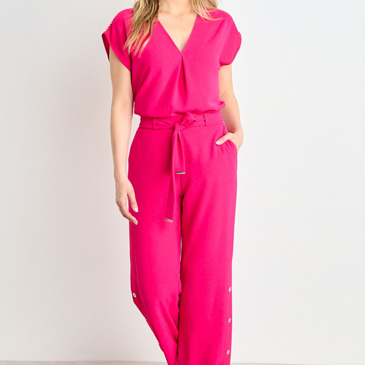 ASH - Pantalon Liso Recto Mujer Fucsia Ash