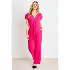 ASH - Pantalon Liso Recto Mujer Fucsia