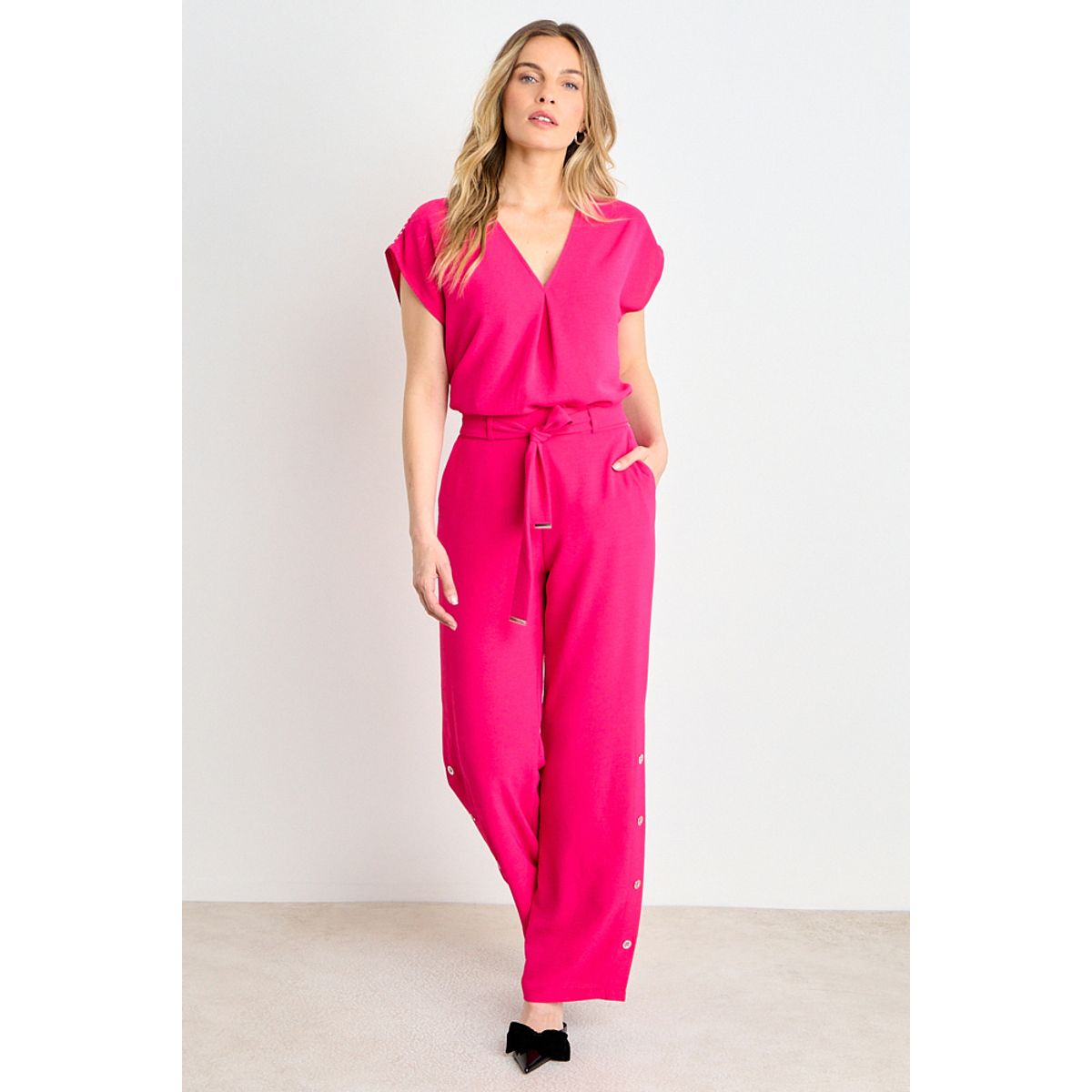 ASH - Pantalon Liso Recto Mujer Fucsia Ash