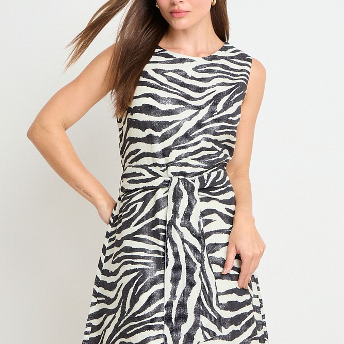 ASH - Vestido Corto Animal Print Mujer Negro Ash