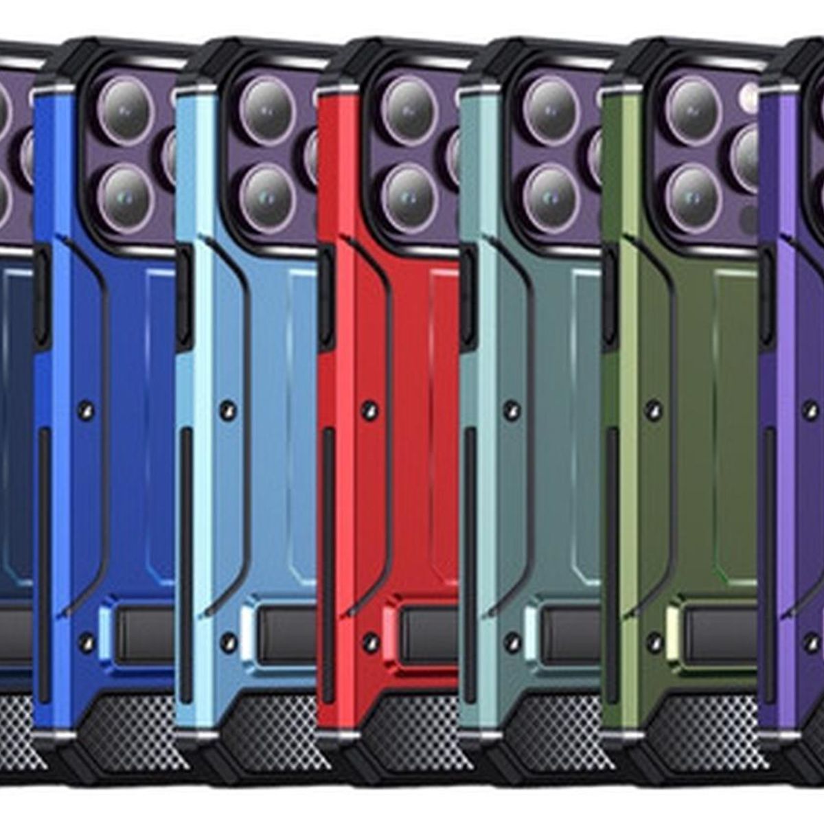 GENERICO - Carcasa Grado Militar Para iPhone 15 + Lamina Vidrio - Negro