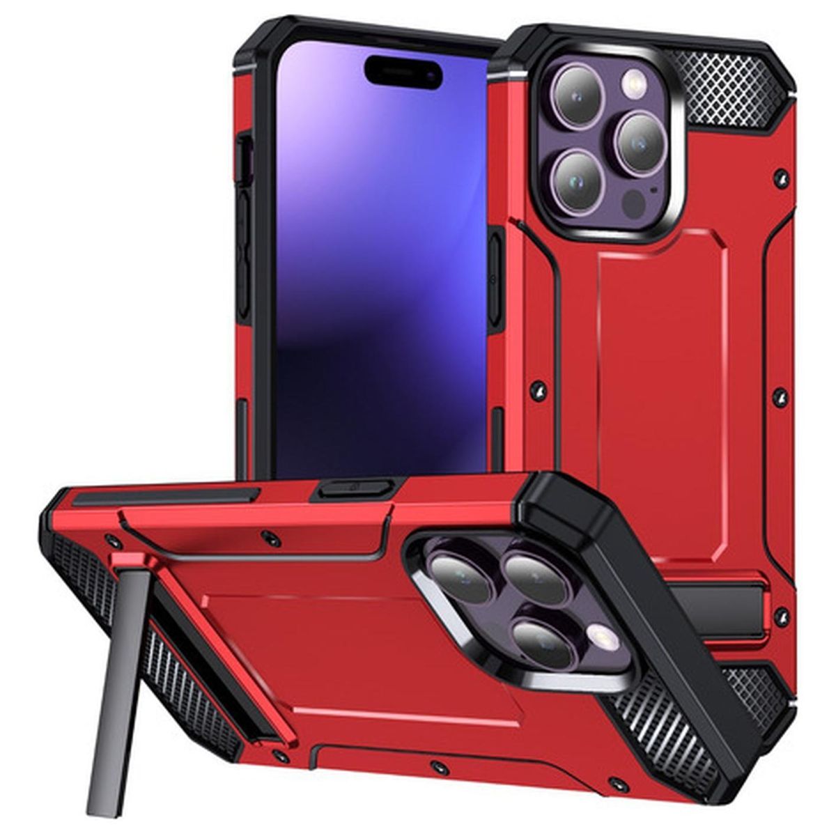 GENERICO - Carcasa Grado Militar Para iPhone 15 Pro Max - Rojo