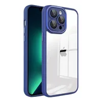 Carcasa Transparente Para iPhone 15 + Lamina Vidrio - Azul