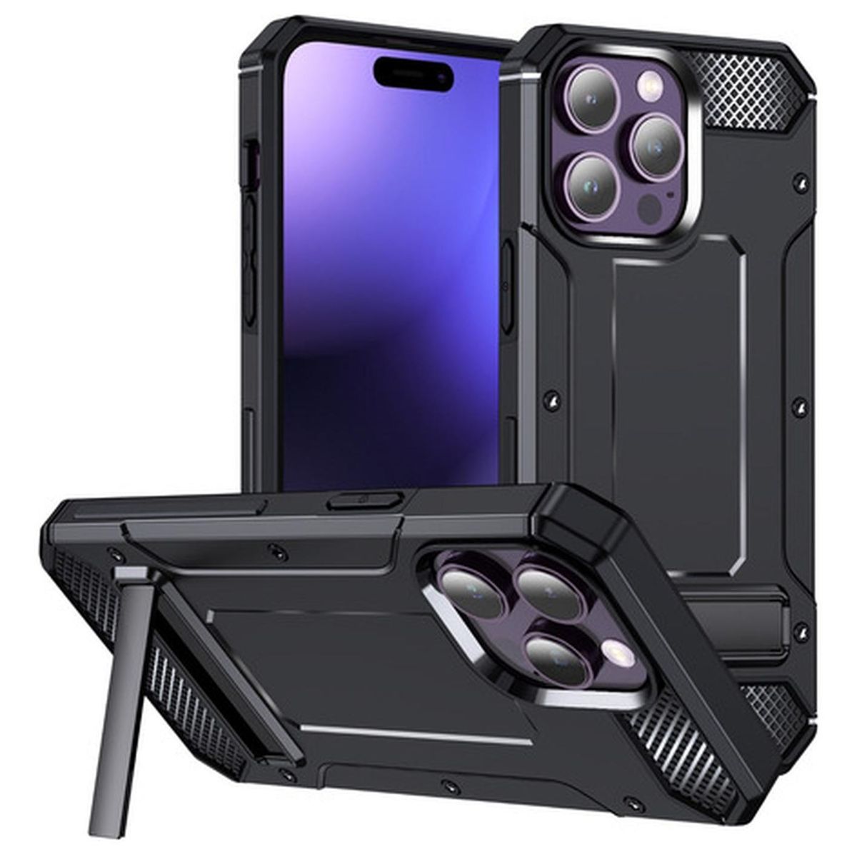 GENERICO - Carcasa Grado Militar Para iPhone 15 Pro - Negro