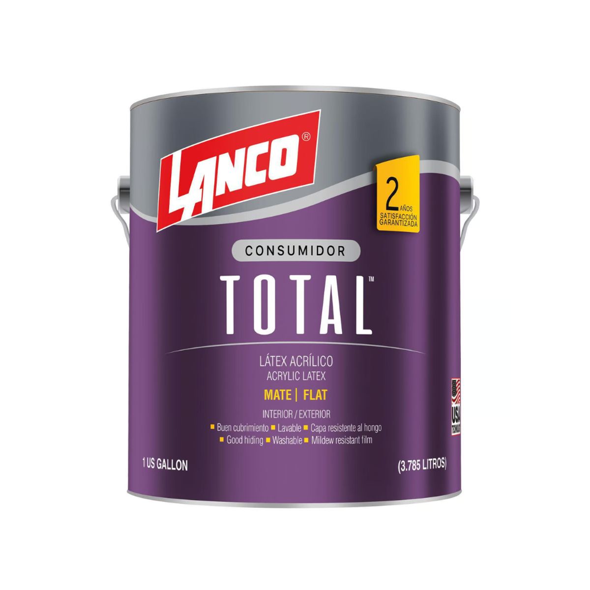 LANCO - Pintura Látex Total Acrílico Mate Rojo Ladrillo Lanco 1gl