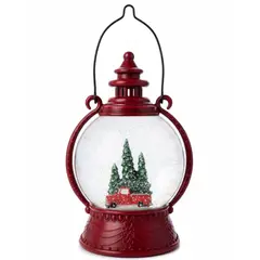 WAKESHOME - Farol Navideño Decorativo Musical Con Luces y Copos De Nieve