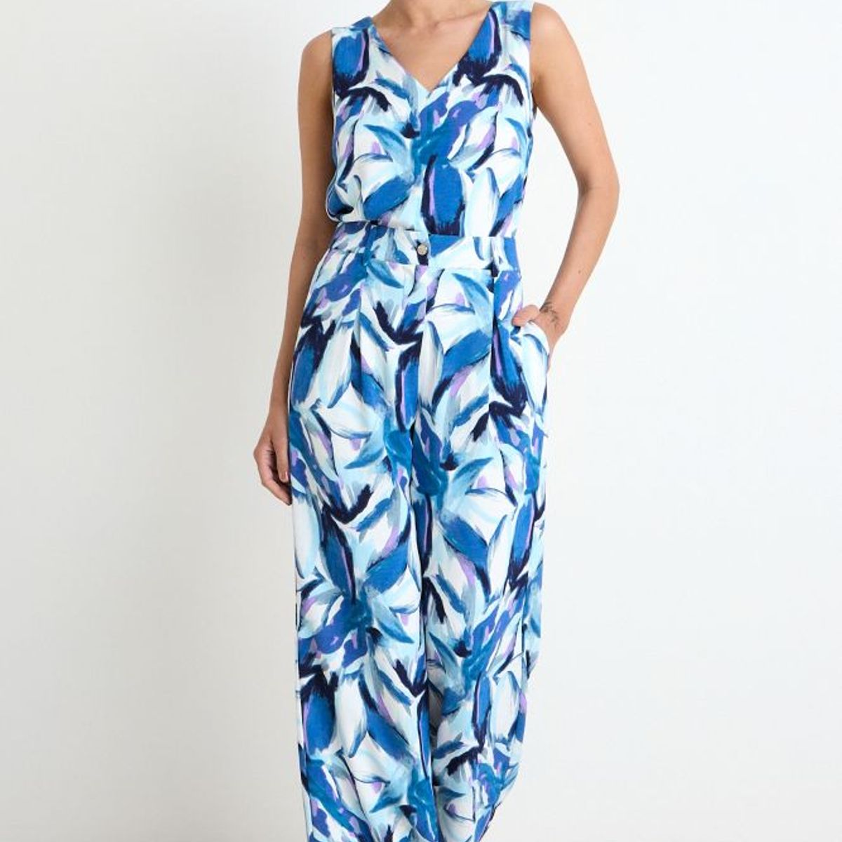 ASH - Pantalon Palazzo Fantasia Mujer Crudo Ash