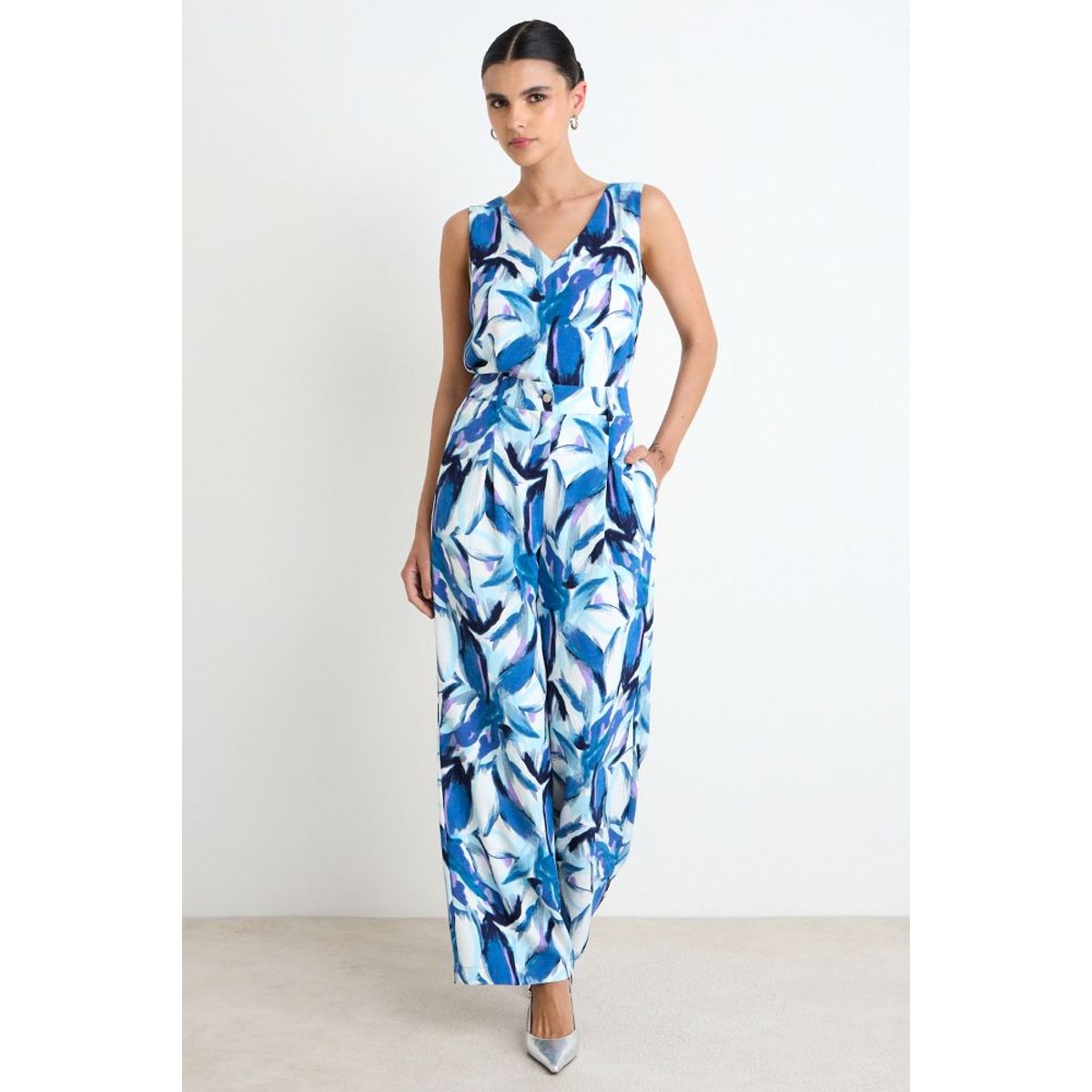 ASH - Pantalon Palazzo Fantasia Mujer Crudo Ash