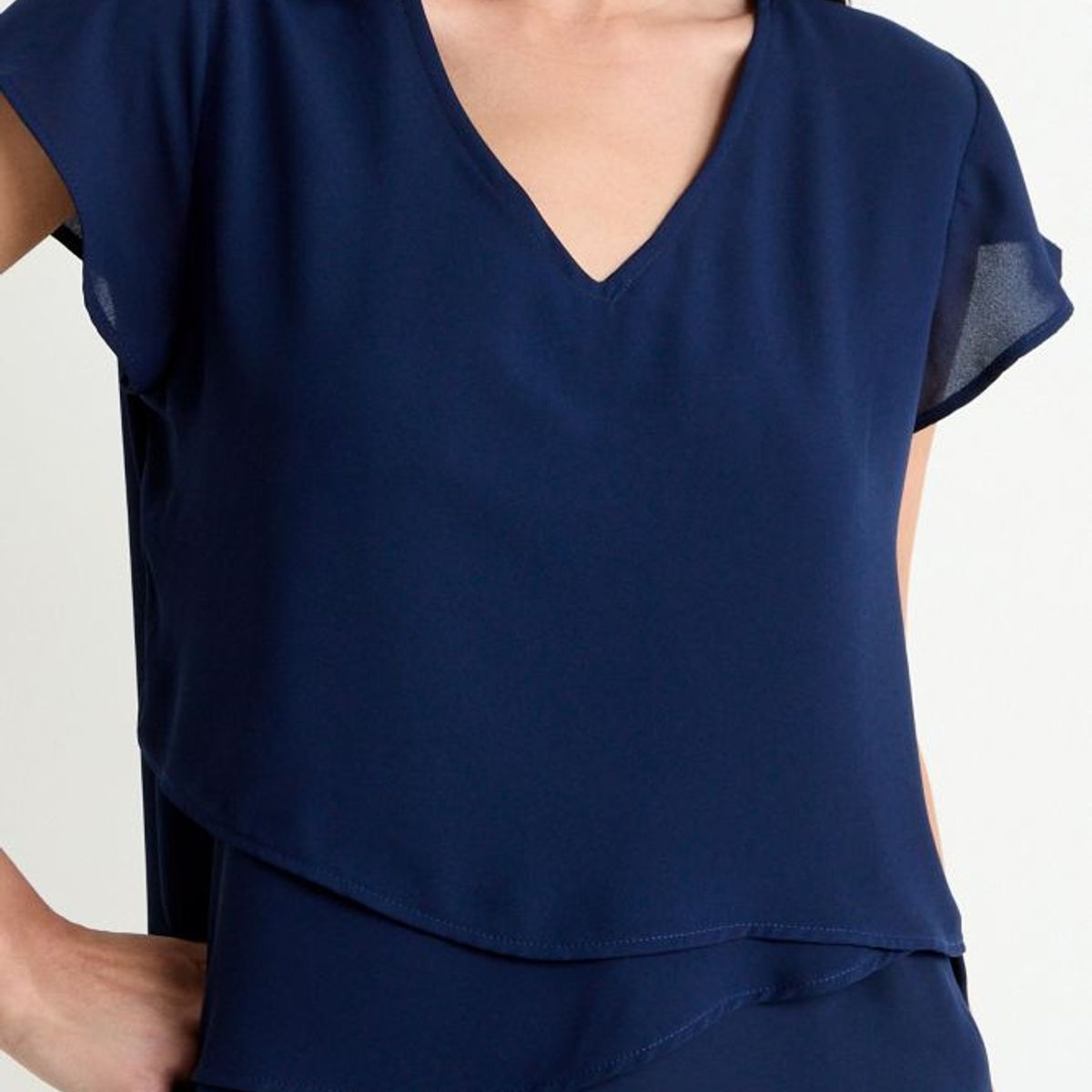 ASH - Blusa Manga Corta Mujer Azul Ash