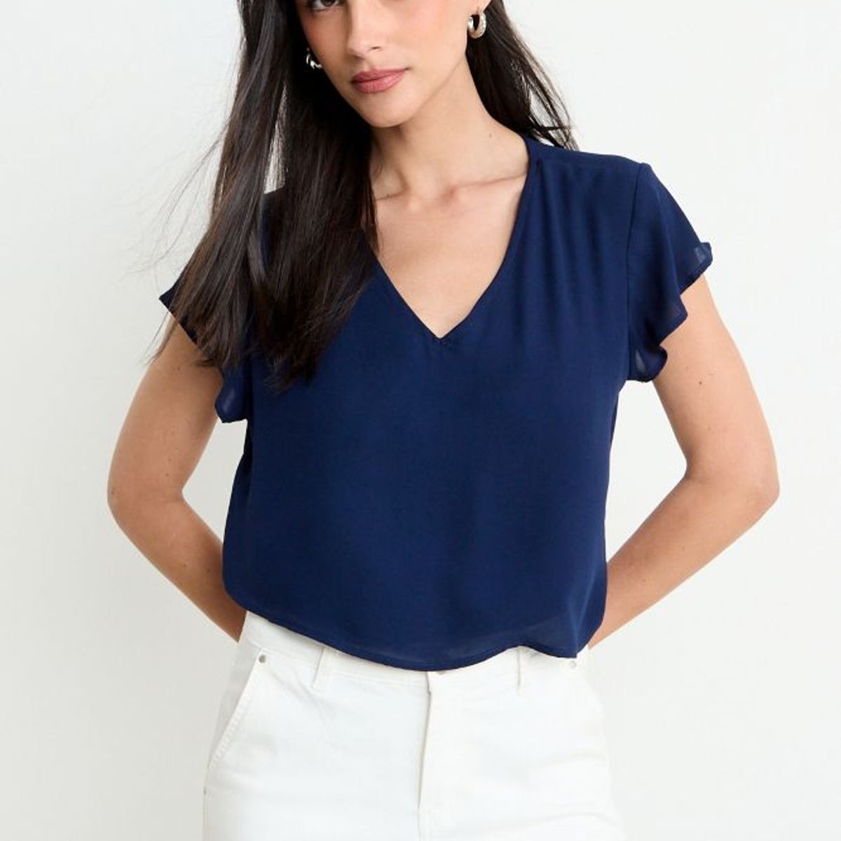 ASH - Blusa Manga Corta Mujer Azul Ash