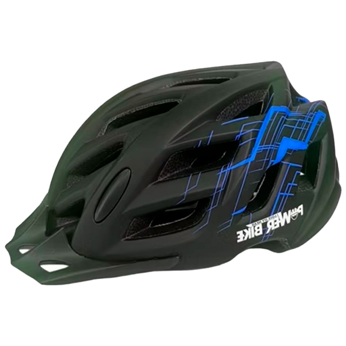 POWERBIKE - Casco Deportivo con Luz Negro-Azul Talla L