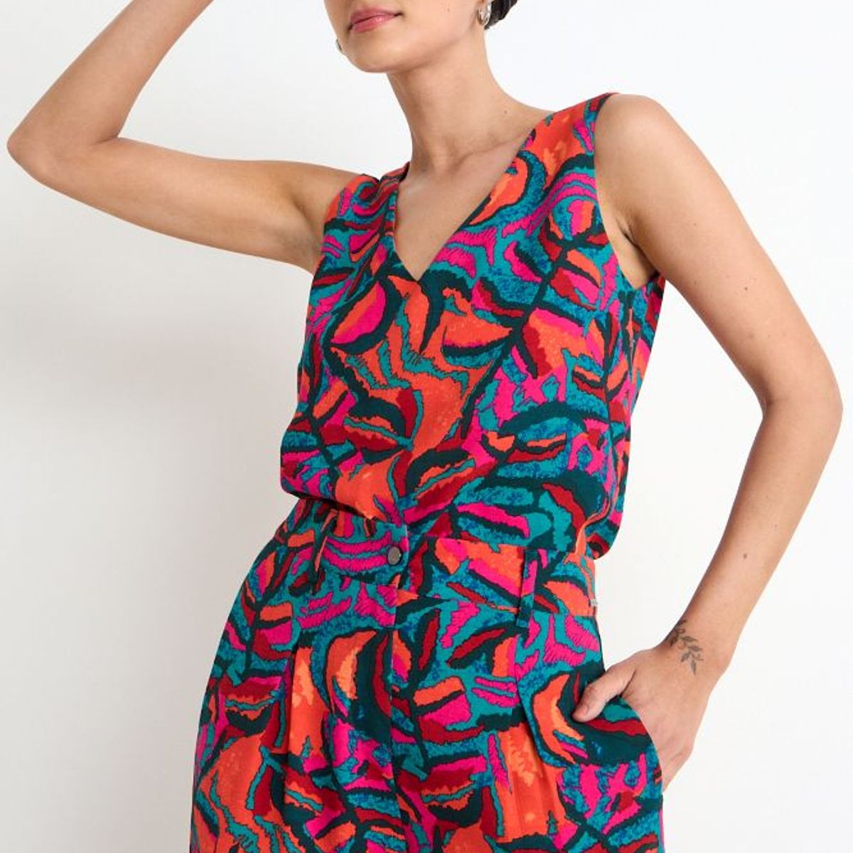 ASH - Blusa Fantasia Cuello En V Mujer Rojo Ash