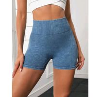 Calza Short Deportivo Mujer Push Up Frunce Tiro Alto Gym 005