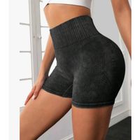 Calza Short Deportivo Mujer Push Up Frunce Tiro Alto Gym 005